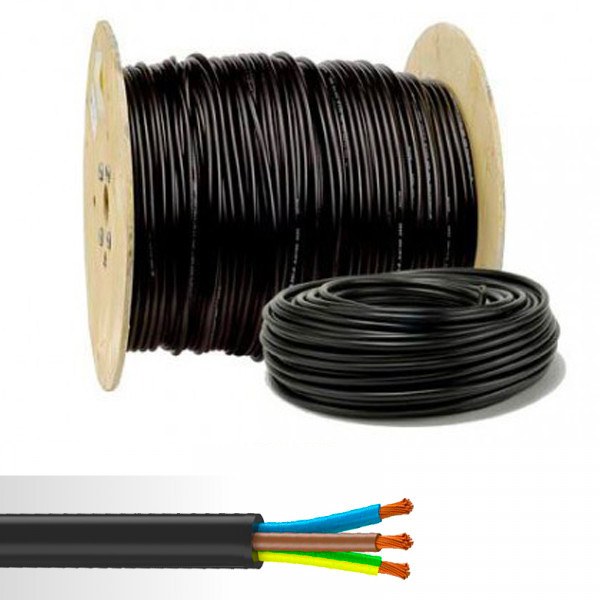 Câble H07-RN-F 3G4 noir Nexans Titanex — au mètre